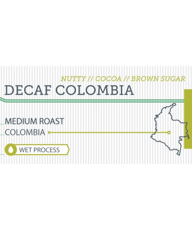 Decaf Colombia label